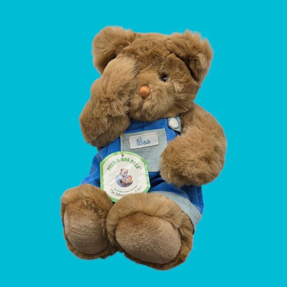 Peek-A-Boo Pals "Boo" Vintage Teddy Bear w/Tags Magnetic Hands for Creative Play - Picture 4 of 13
